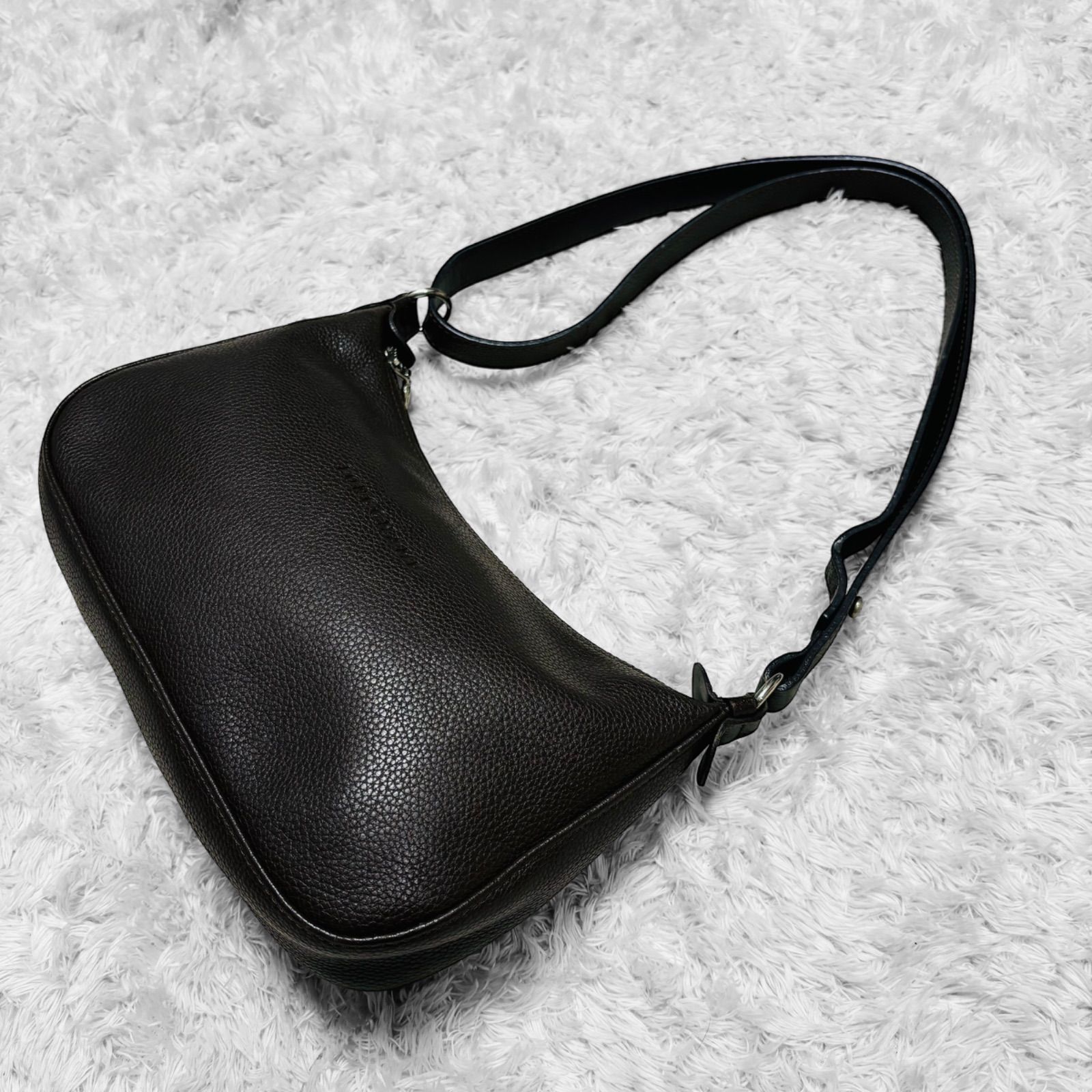 LONGCHAMP ロンシャン ロゴ ワンショルダーバッグ 牛革 レザー シボ革 