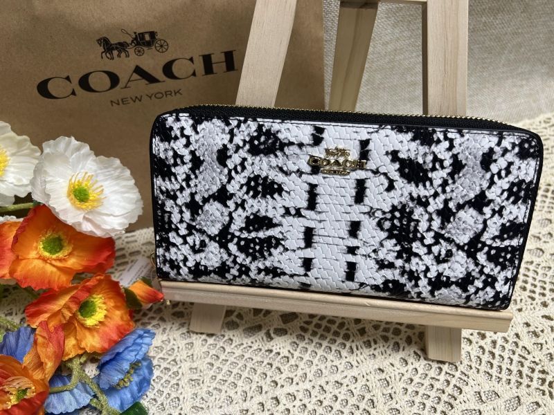 COACH 長財布 コーチ財布 シグネチャー アコーディオン ジッピー