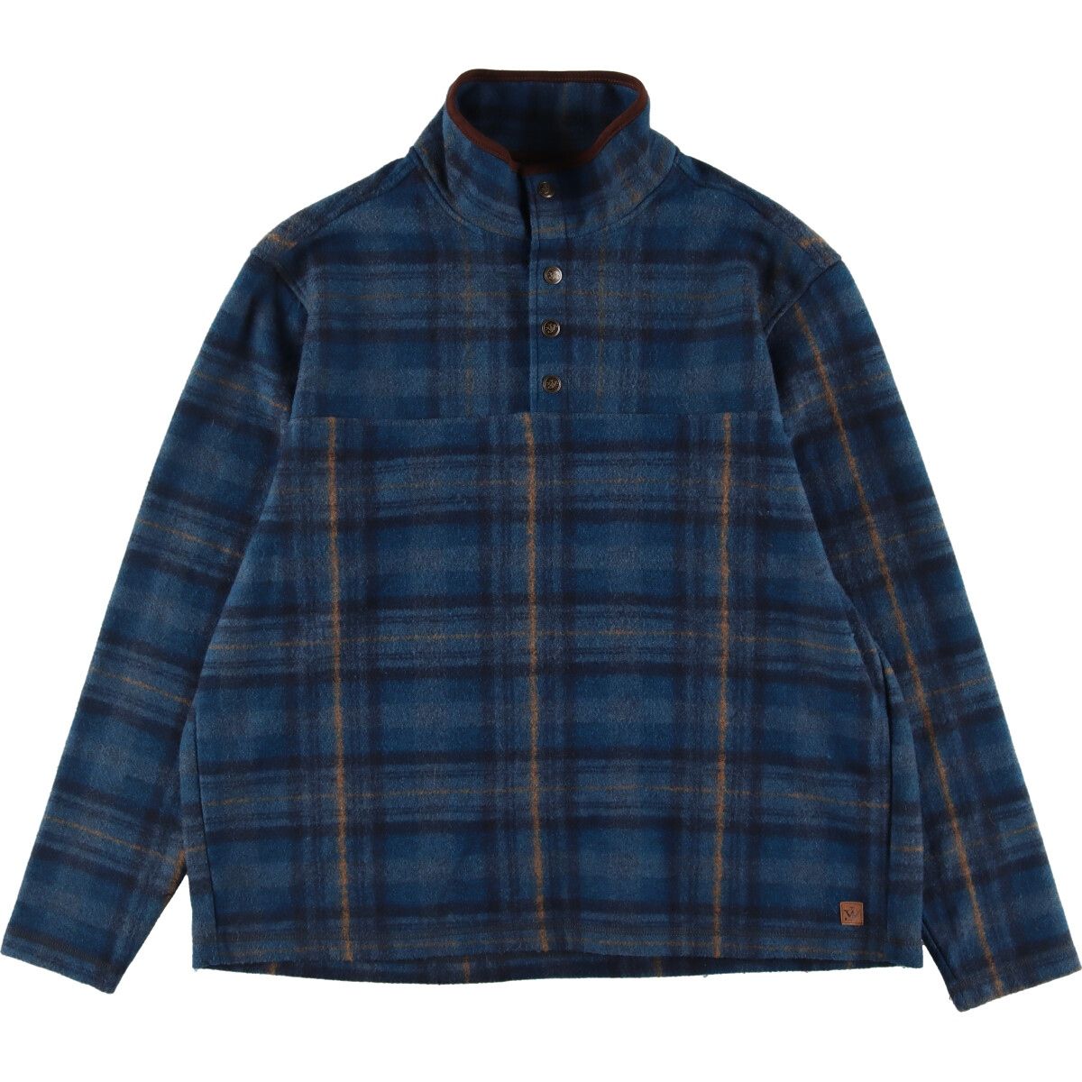古着 JOHN WAYNE チェック柄 ハーフスナップ フリースプルオーバー メンズXXL /eaa334380 【中古】【K1116】/eaa334380