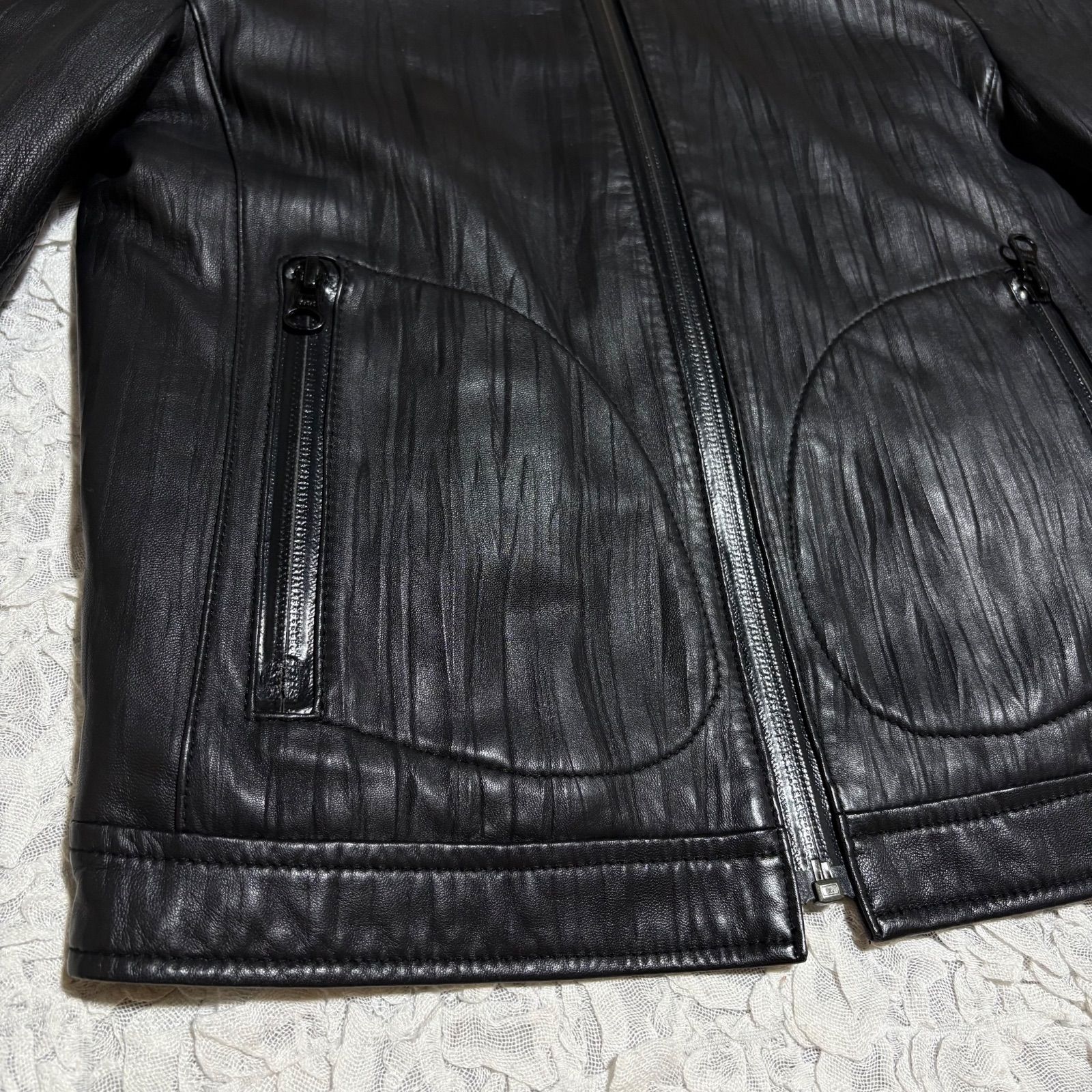 HEAD PORTER PLUS ヘッドポータープラス 羊革 ライダース ジャケット 止水ジップ シワ加工 ラムレザー 本革 ハイネック ジップアップ ブラック 黒 フォロー割対象品 5 offさせて頂きます GULLKHAN_COM