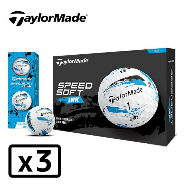 テーラーメイド スピードソフト インク ゴルフボール ブルー 3ダース 36個入り 2025年モデル TailorMade SPEED SOFT INK BALL
