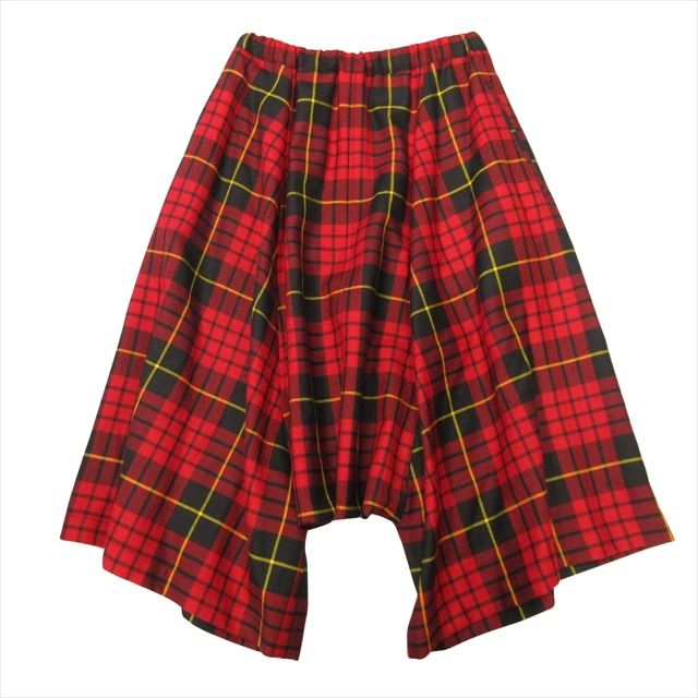 17ss コムデギャルソン COMME des GARCONS チェック ペンギン パンツ サルエル イージー ワイド クロップド アーカイブ XS 赤 レッド レディース