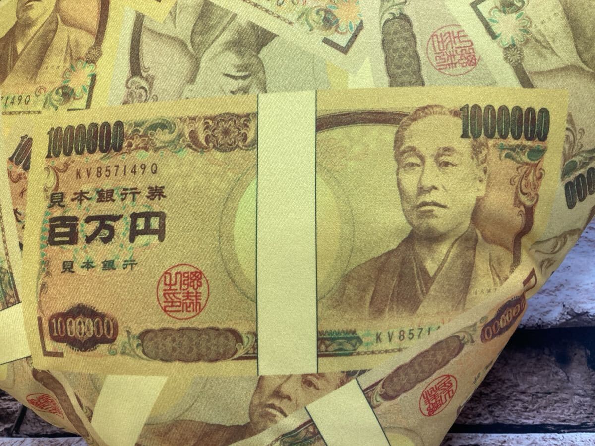 億万長者WC-P 一億円 一万円クッション４点 送料無料！億万長者気分を味わえる！ 100万円札デザインの