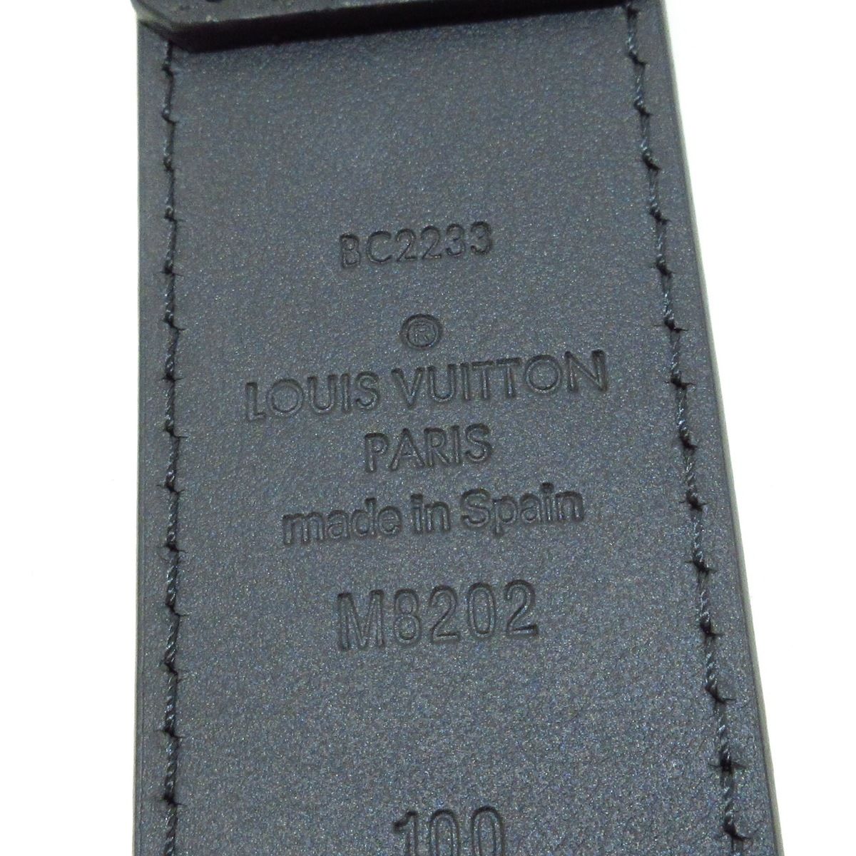 LOUIS VUITTON(ルイヴィトン) ベルト美品 ベルト・ポンヌフ 35MM M8202S 黒×シルバー トリヨンレザー（皮革の種類：牛革） -  メルカリ