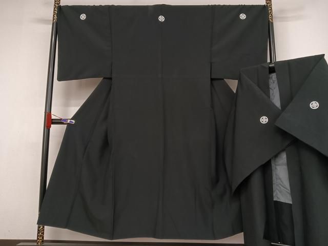 平和屋着物▽男性　黒紋付　長羽織　スリーシーズン　春夏秋　塵除け　絽　正絹　逸品　CAAS1979gh 平和屋着物▽男性 黒紋付 長羽織 スリーシーズン 春夏秋 塵除け