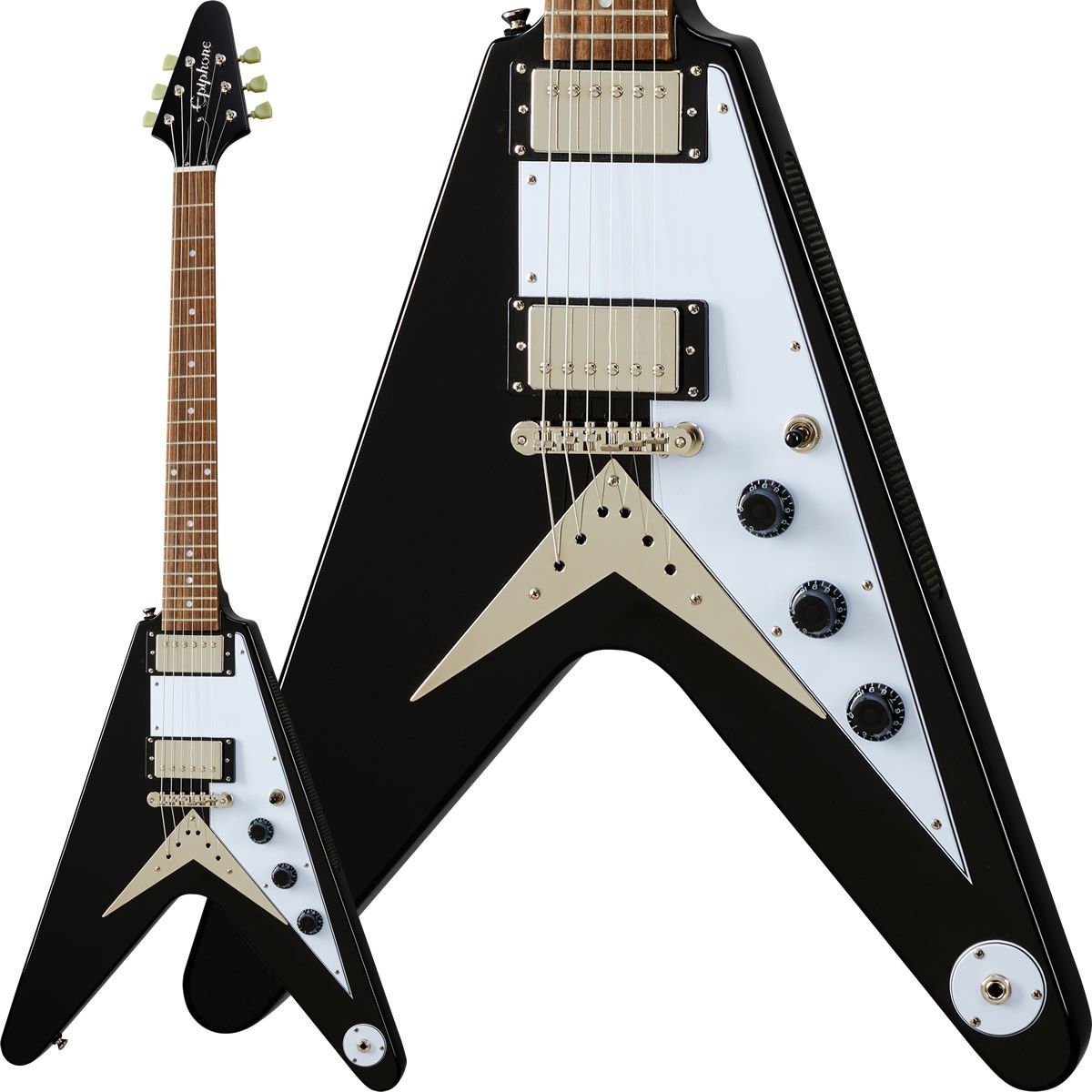 エピフォン Flying V 1990年代 ブラックエレキギター Epiphone Flying V (Ebony) - メルカリ