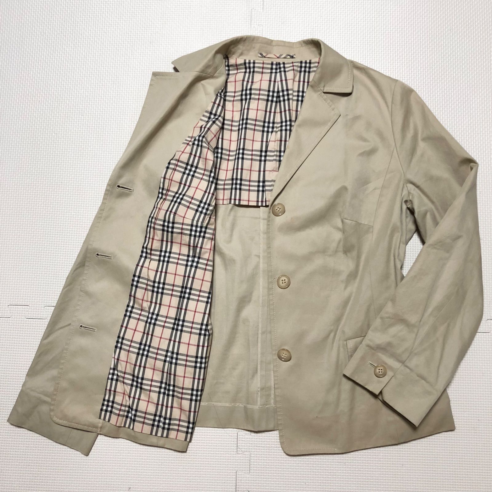 美品 BURBERRY レザーテーラードジャケット L 羊革 日本製 三陽 美品 BURBERRY レザーテーラードジャケット L 羊革 日本製 三陽