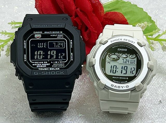 恋人達のGショック ペアウォッチ G-SHOCK BABY-G   カシオ 2本セット  ソーラー電波 アナデジ GW-M5610U-1BJF BGR-3003NC-7JF ラッピング無料 手書きのメッセージカードお付けします 