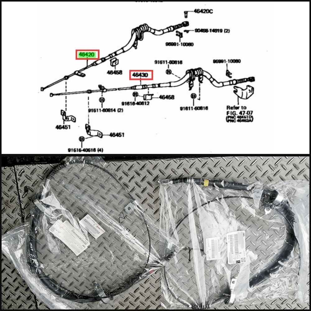 トヨタ 純正 TOYOTA 正規 ケーブルアッシー パーキングブレーキ No.2 No.3 MR2 AW10 AW11 パーツ エンジン タイヤ カスタム