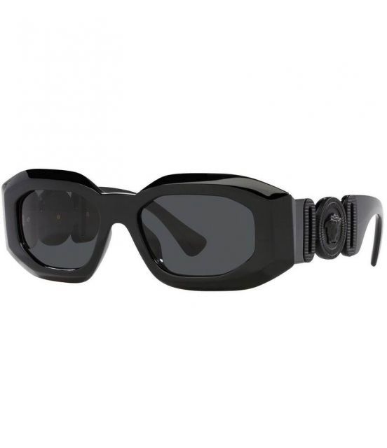 【送料無料】 ヴェルサーチ レディース サングラス・アイウェア アクセサリー Unisex VE4425U 54mm Rectangle Sunglasses Dark Grey