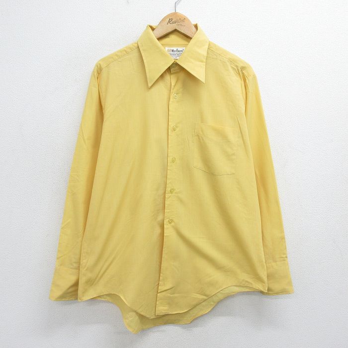 L/古着 マルボロ 長袖 シャツ メンズ 80s 黄色 イエロー 24feb20 中古 トップス