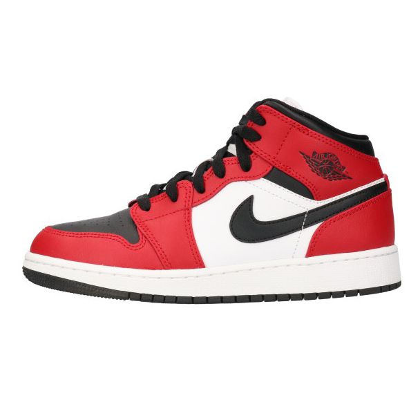 NIKE (ナイキ) AIR JORDAN 1 MID Black GymRed GS 554725-069 エア