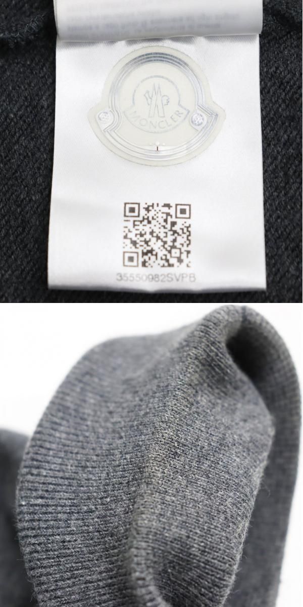 美品○モンクレール ガムブルー MAGLIA CARDIGAN ロゴワッペン ジップ