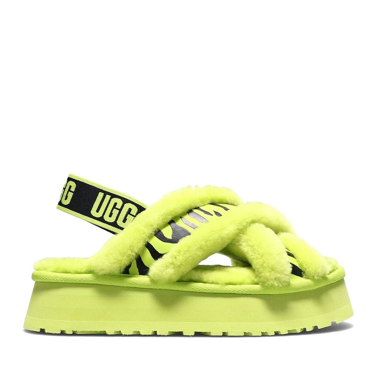 最安 UGG W ディスコ アグ LIME KEY ANIMALIA SLIDE CROSS DISCO 靴