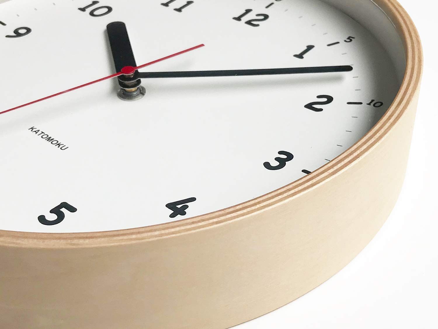 大特価】KATOMOKU plywood wall clock 10 スイープ（連続秒針） km-76N