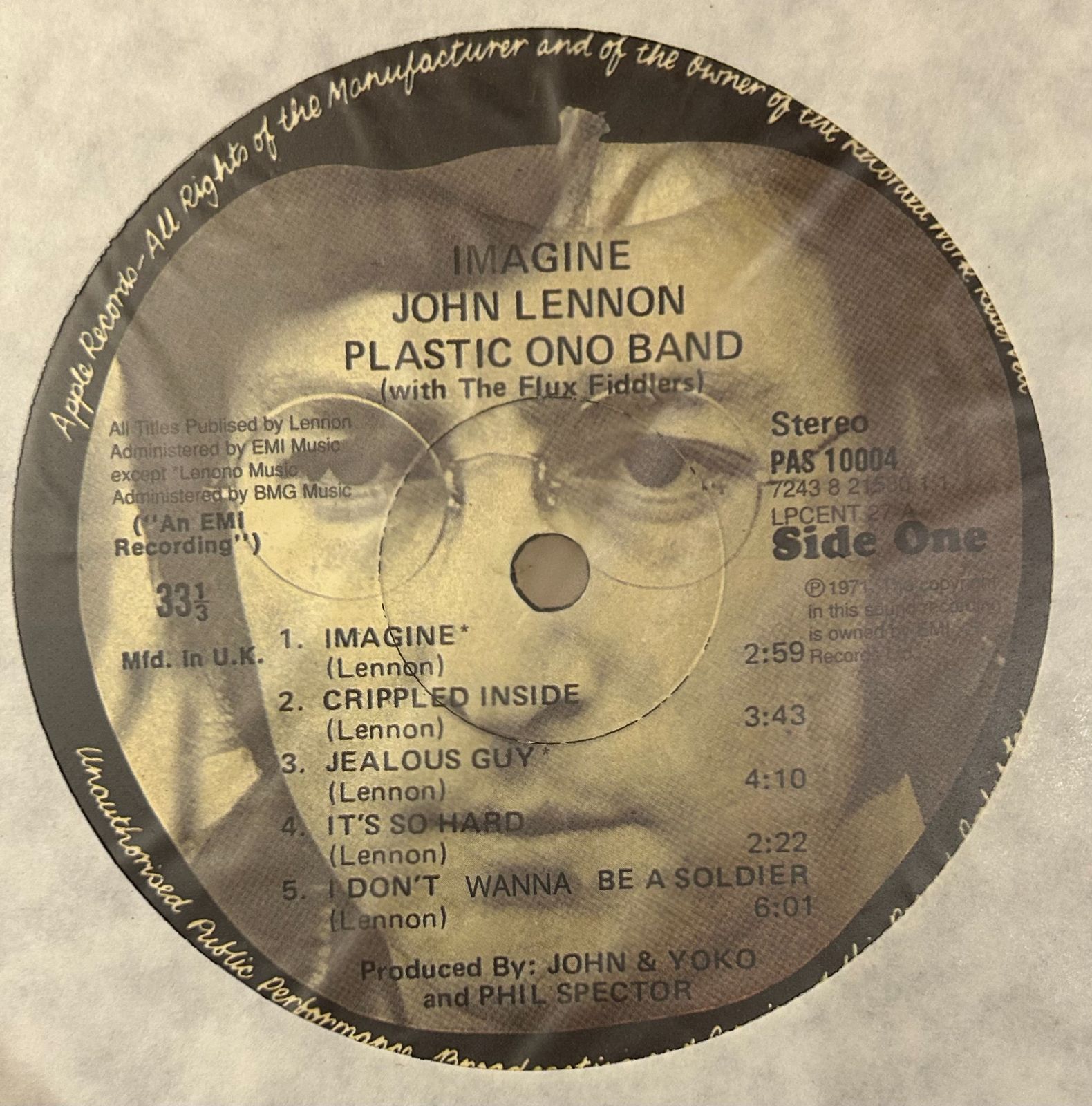 97年'EMI100'Editionレコード】John Lennon 「Imagine」 ジョン