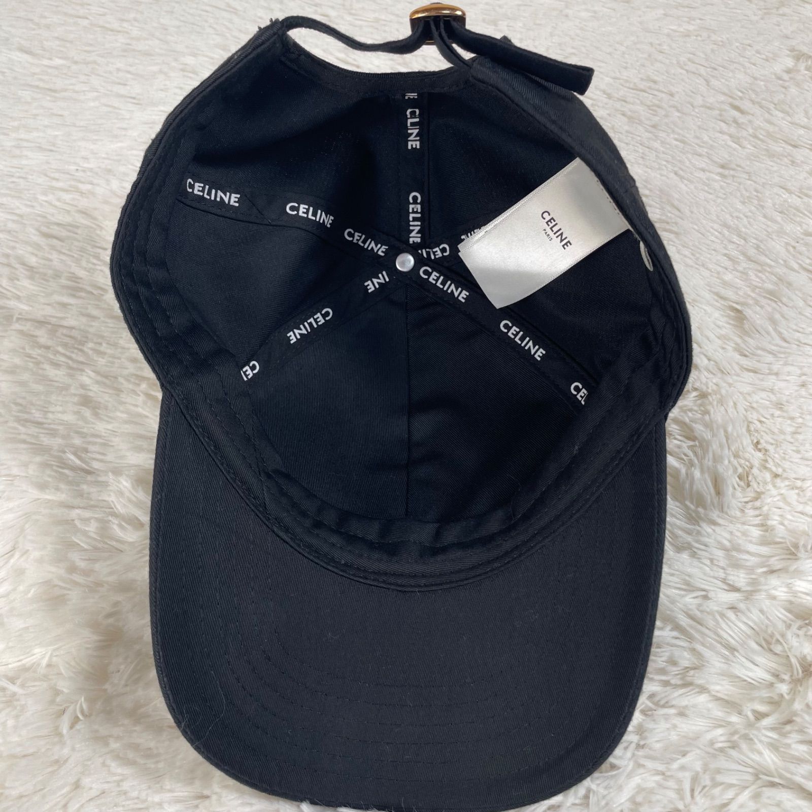新品 CELINE セリーヌ トリオンフベースボールキャップ ブラック CELINE [新品] セリーヌ キャップ トリオンフ ベースボール
