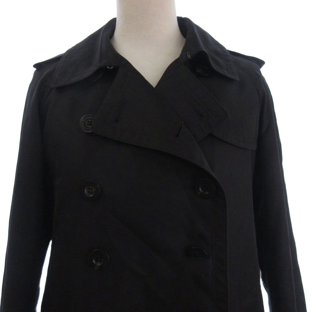 アクアスキュームタム ダブルトレンチコート ブラック サイズ38 Aquascutum 美品 アクアスキュータム 現行タグ ライナー付き