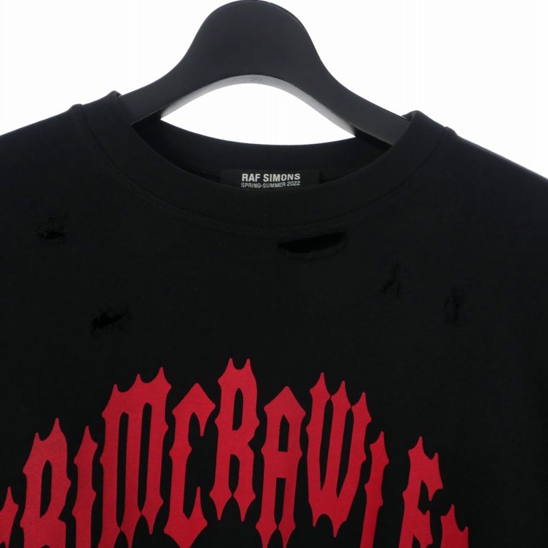 ラフシモンズ RAF SIMONS 22SS DESTROYED SWEATSHIRT デストロイ