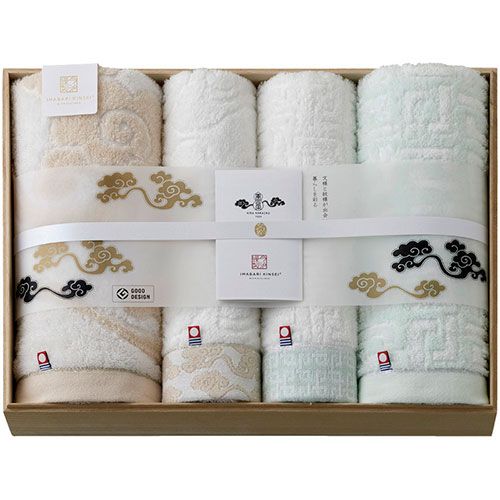 【送料込み】【送料無料！】imabari towel 今治タオル 今治謹製 雲母唐長 唐長文様 タオルセット（木箱入）<br>【出産内祝い 内祝い お返し お祝い返し 返礼】【還暦 古希 喜寿 傘寿 米寿 卒寿 白寿 百寿 敬老の日 敬寿】【結婚内祝い 新築内祝い 快気祝い】