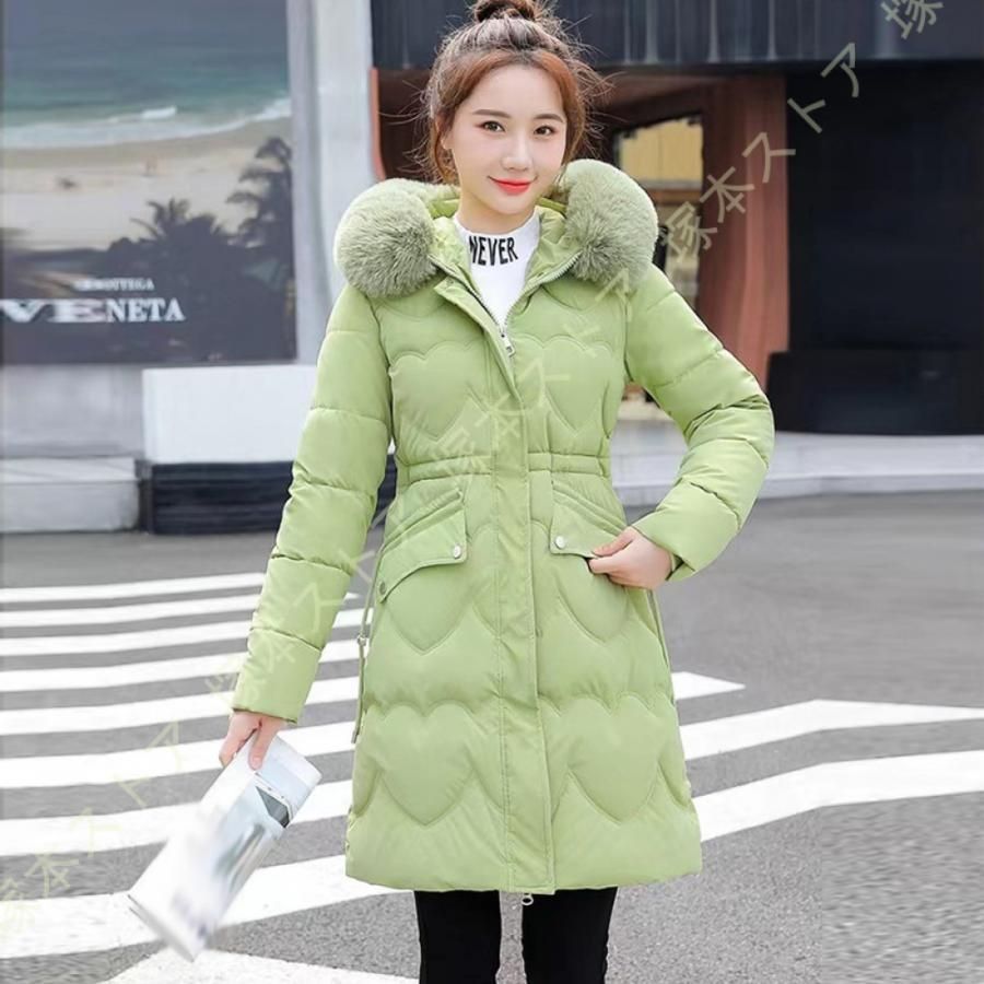 中綿コート レディース ロングコート アウター ダウン コットン 裏起毛 裏ボア 冬服 防寒着 暖かい フード付き カジュアル オシャレ ゆったり 厚手 きれいめ