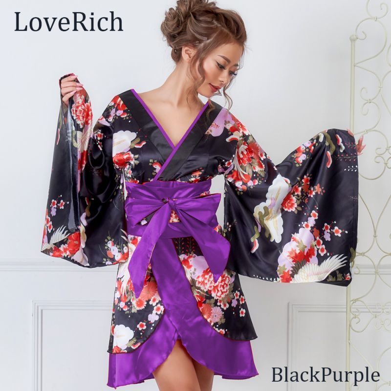 ラブリッチ⭐︎小花柄　花魁　コスプレ　キャバドレス　ワイン LoveRich ラブリッチ｜花魁ドレス キャバドレス コスプレ