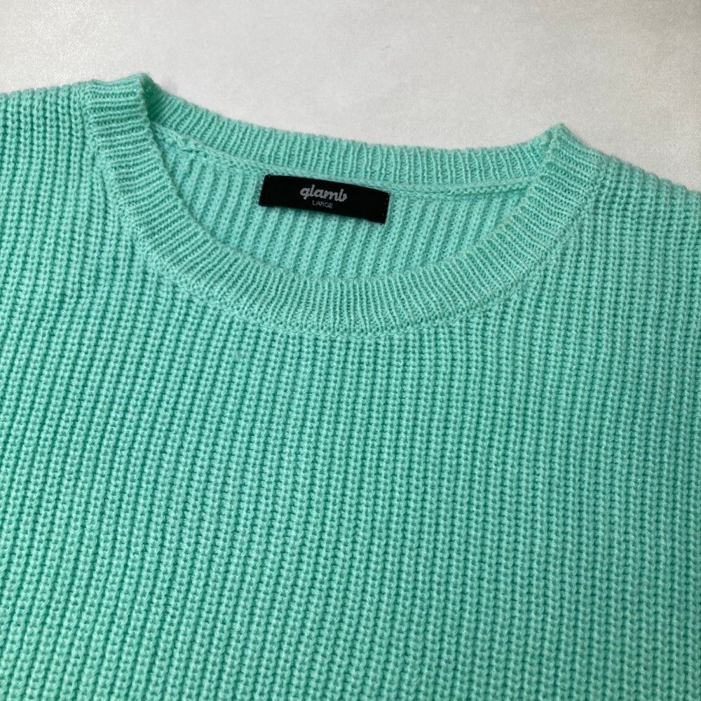 glamb / ニット・セーター(厚手)/M/アクリル/GRN/GB0324 glamb グラム GB0324 ラバータグニットセーター グリーン系 LARGE