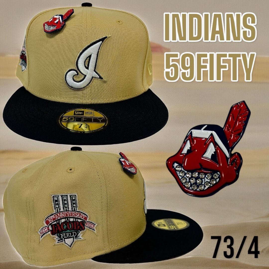 新品73/4 インディアンス ニューエラ ワフー酋長ピンズ付き 59FIFTY INDIANS NEW ERA - メルカリ