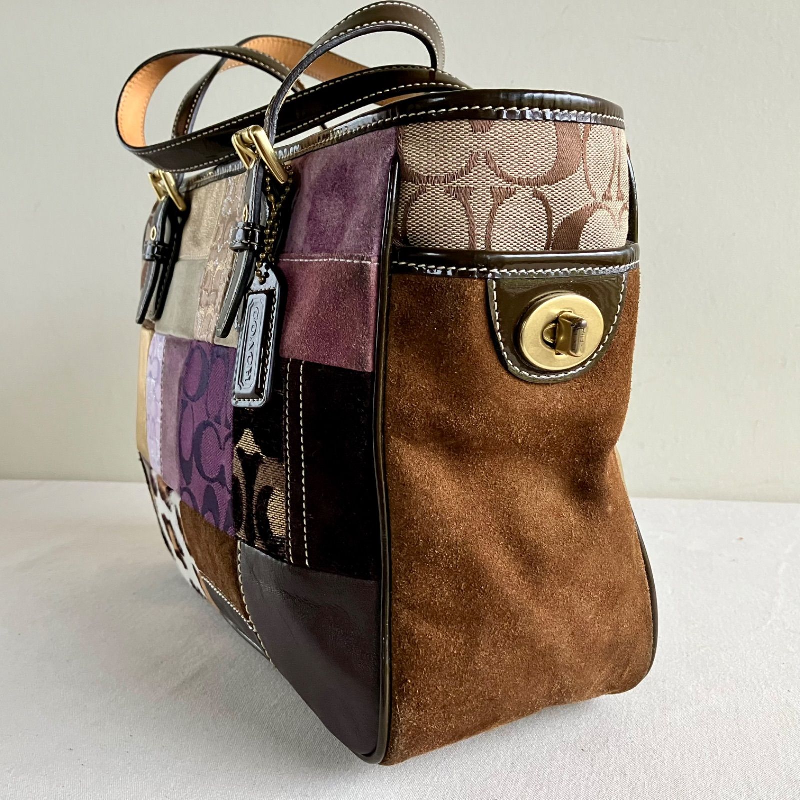 バッグ Coach y2k Legacy Patchwork Bag Handbag Coach Vintage y2k Legacy クリアランス Patchwork Multicolor Suede