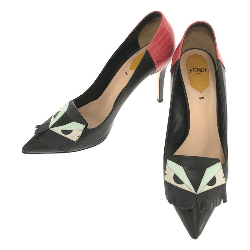 FENDI / フェンディ | モンスター バイカラー ヒールパンプス | 37 1/2