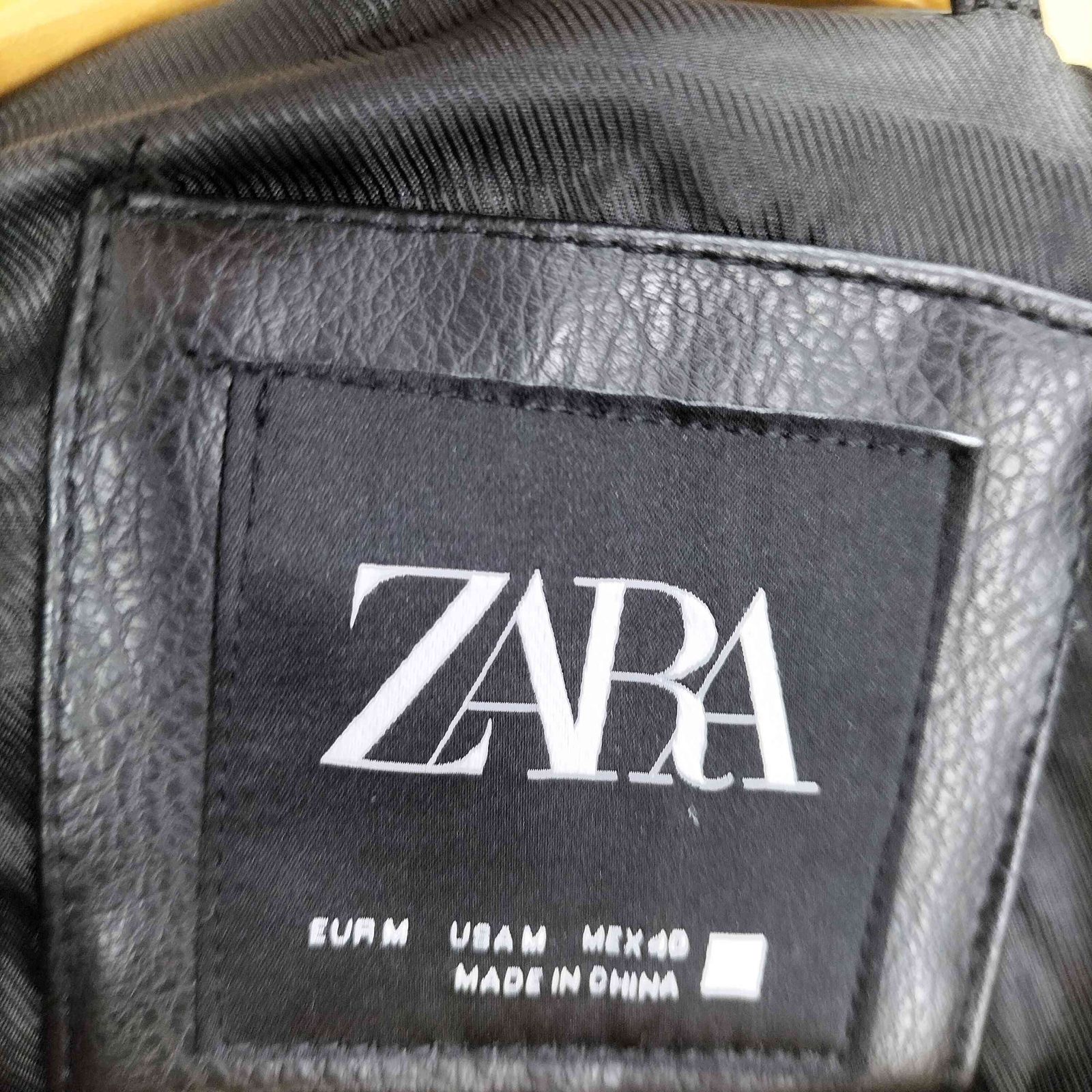 ザラ ZARA フェイクレザー ダブル ライダース ジャケット メンズ
