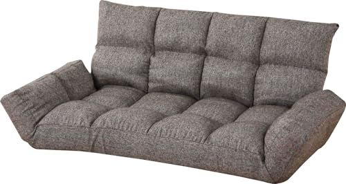 全国送料無料！ AZUMAYA 2人掛け 折りたたみ カウチ ソファ 幅115cm ブラウン色 布 LSS-19BR 送料無料。