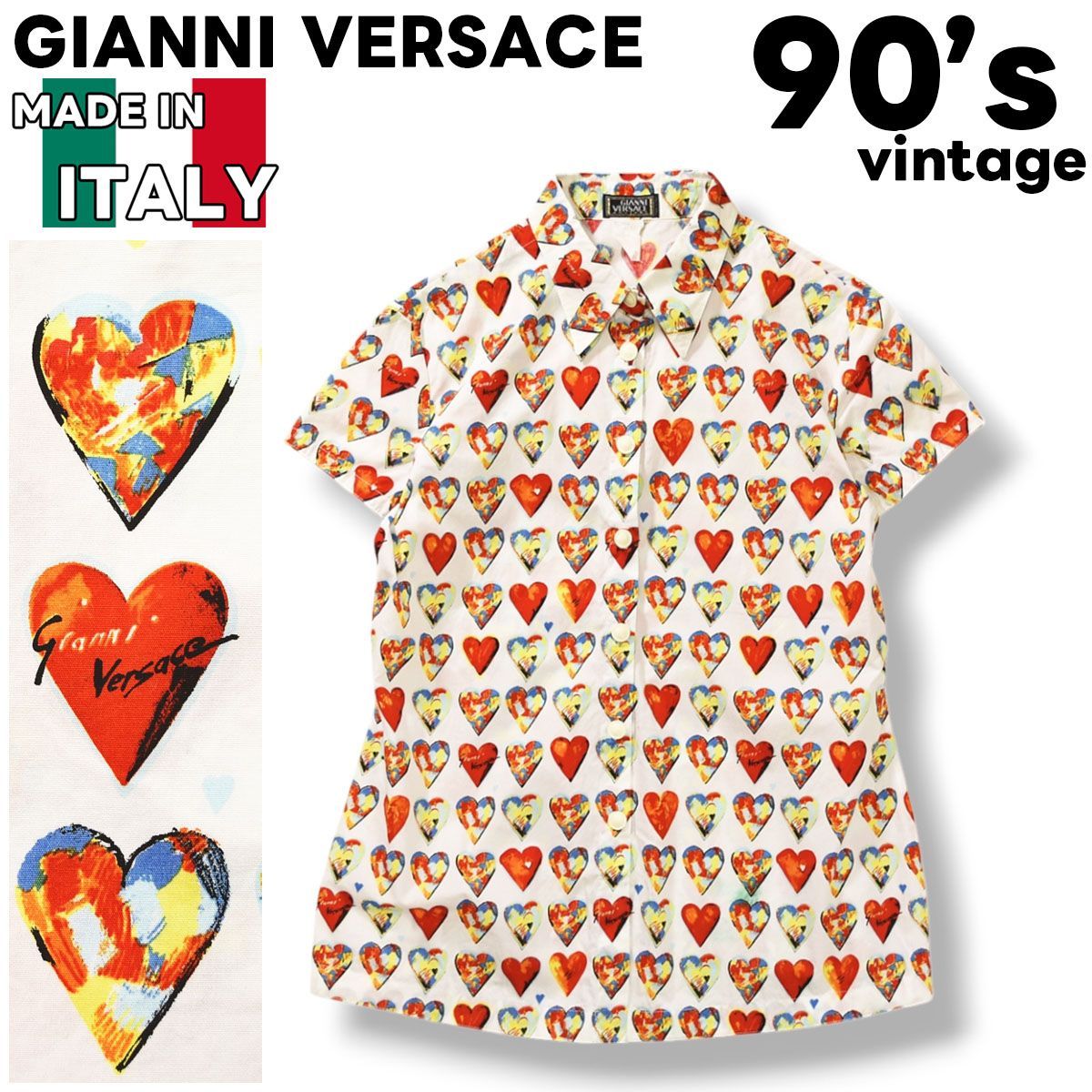 VERSACE CLASSIC ヴェルサーチ　半袖　ブラウス　90年代 希少】 90sヴィンテージ イタリア製 ジャンニヴェルサーチ