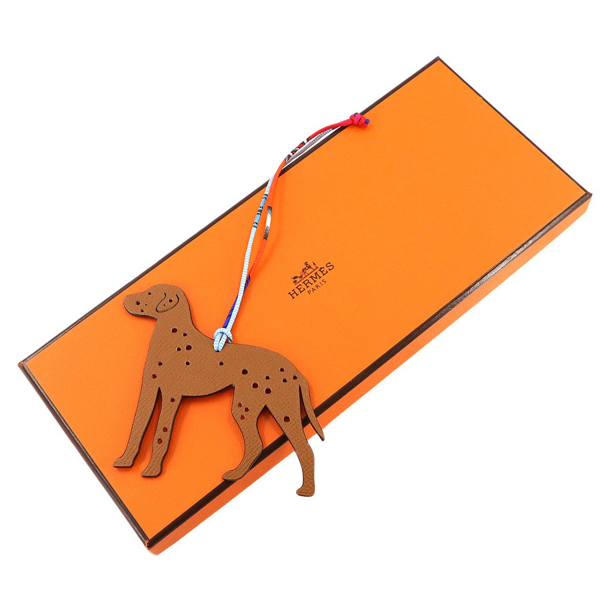 エルメス HERMES プティアッシュ ダルメシアン バッグ チャーム エプソン トゴ ゴールド レッド系 Bag Charm 90298060