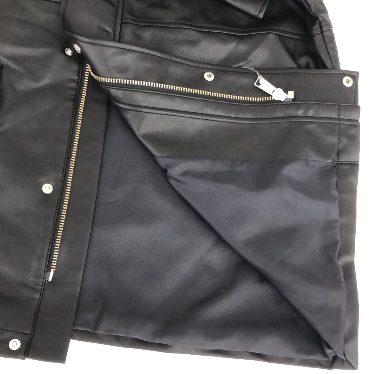 CITEN シテン フェイクレザー カバーオールジャケット ブラック F 4222 