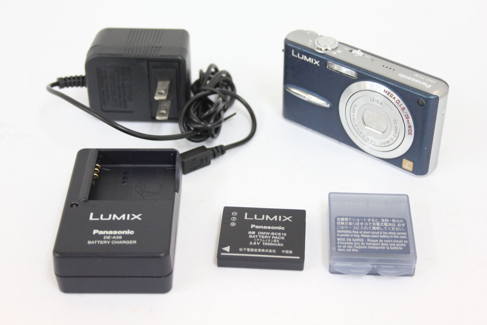 返品保証】 パナソニック Panasonic LUMIX DMC-FX30 ブルー バッテリー