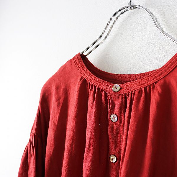 nest Robe】ネストローブ 麻100% 2wayギャザーシャツワンピース nest