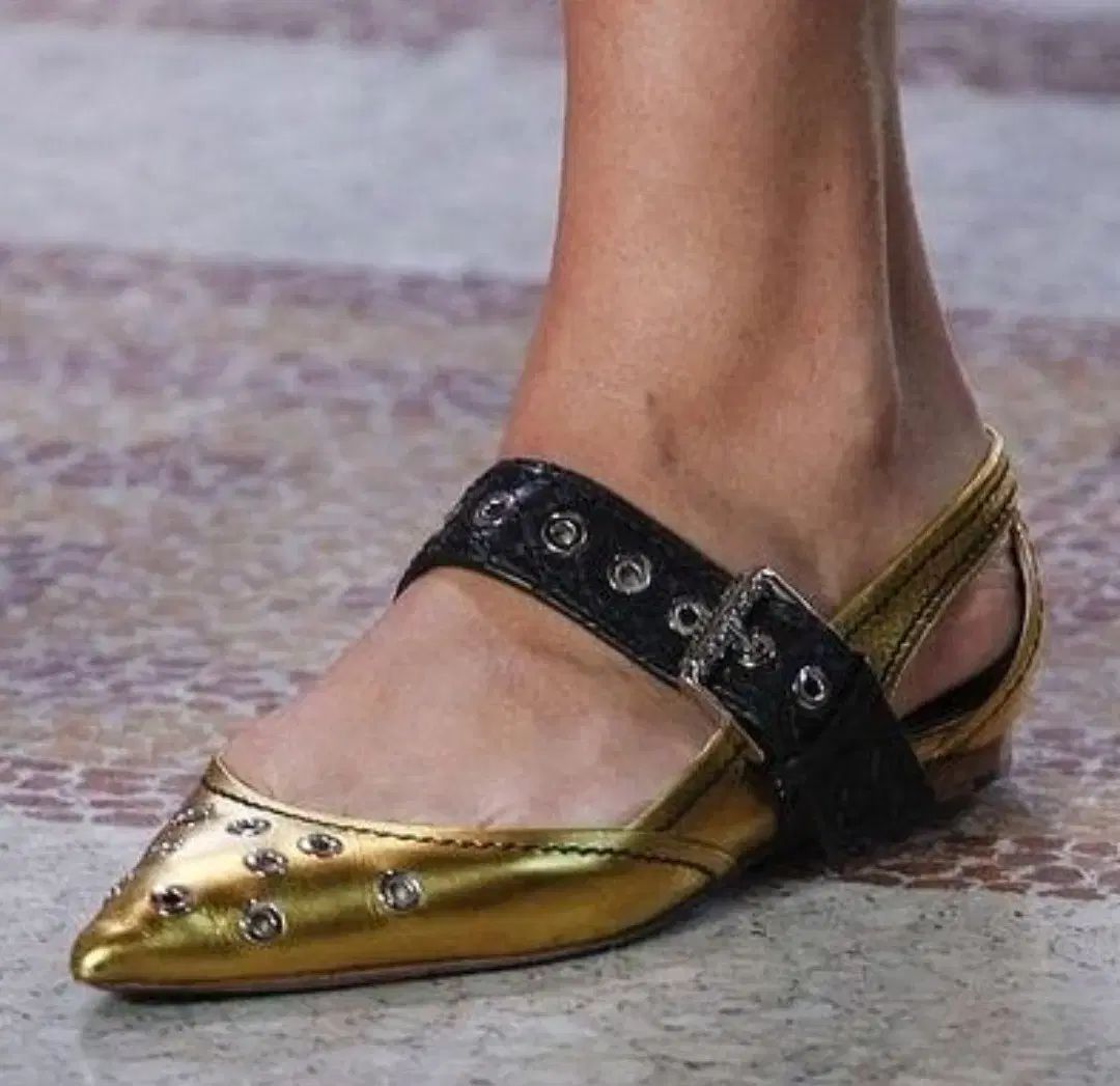 80 1万ウォン BOTTEGA VENETA ボッテガヴェネタ ボッテガヴェネタ レディース バックル フラット シューズ 240mm