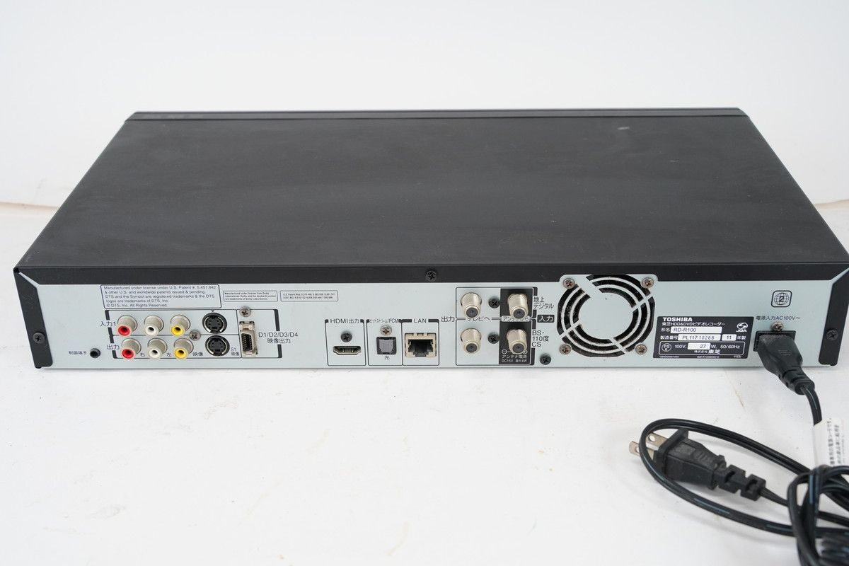 未使用品　TOSHIBA 東芝　レコーダー REGZA レグザ RD-R100 8.462 △ TOSHIBA REGZA RD-R100 500GB HDD&DVDレコーダー