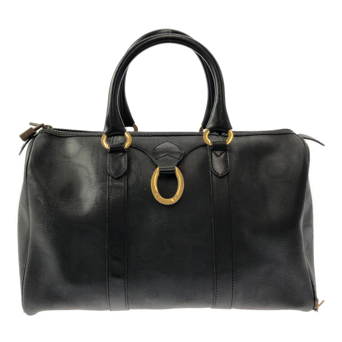 ◆中古品◆Christian Dior クリスチャンディオール トロッター ロゴ柄 2WAY ボストンバッグ 旅行 ハンドバッグ old dior  ブラック系Q58268NSD