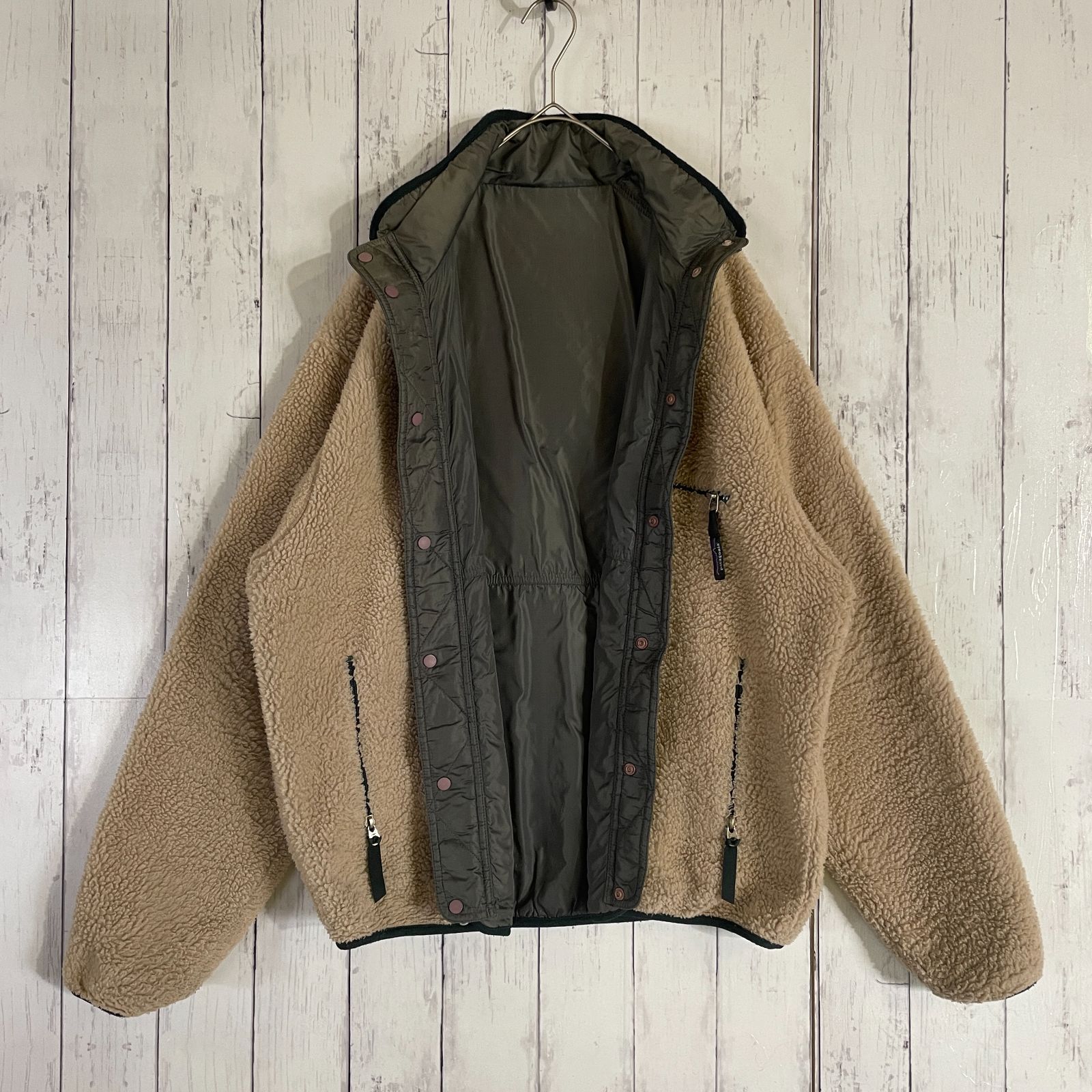 パタゴニア 1997 リバーシブル グリセード カーディガン ナチュラル灰