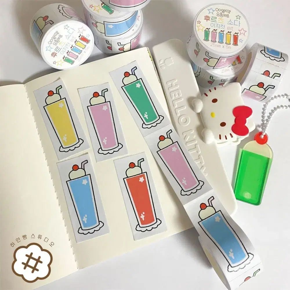 下白パンスタジオ WHOフルツソーダ EASY CUT マスキングテープ 띵