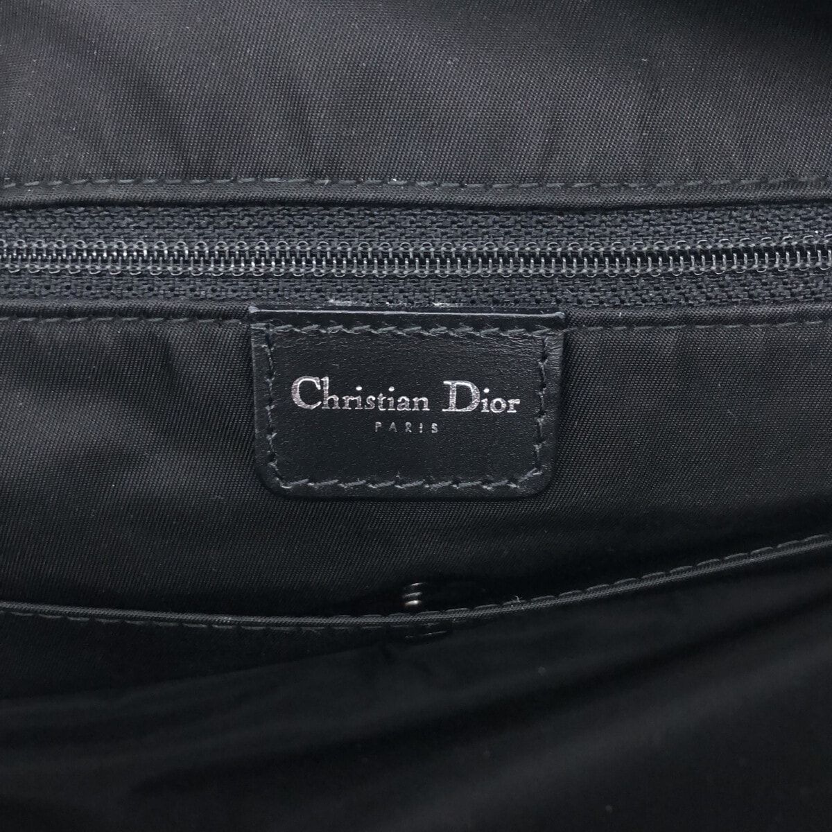 DIOR/ChristianDior(ディオール/クリスチャンディオール) ハンドバッグ ダブルサドルバッグ ネイビー×白×黒 ジャガード×レザー