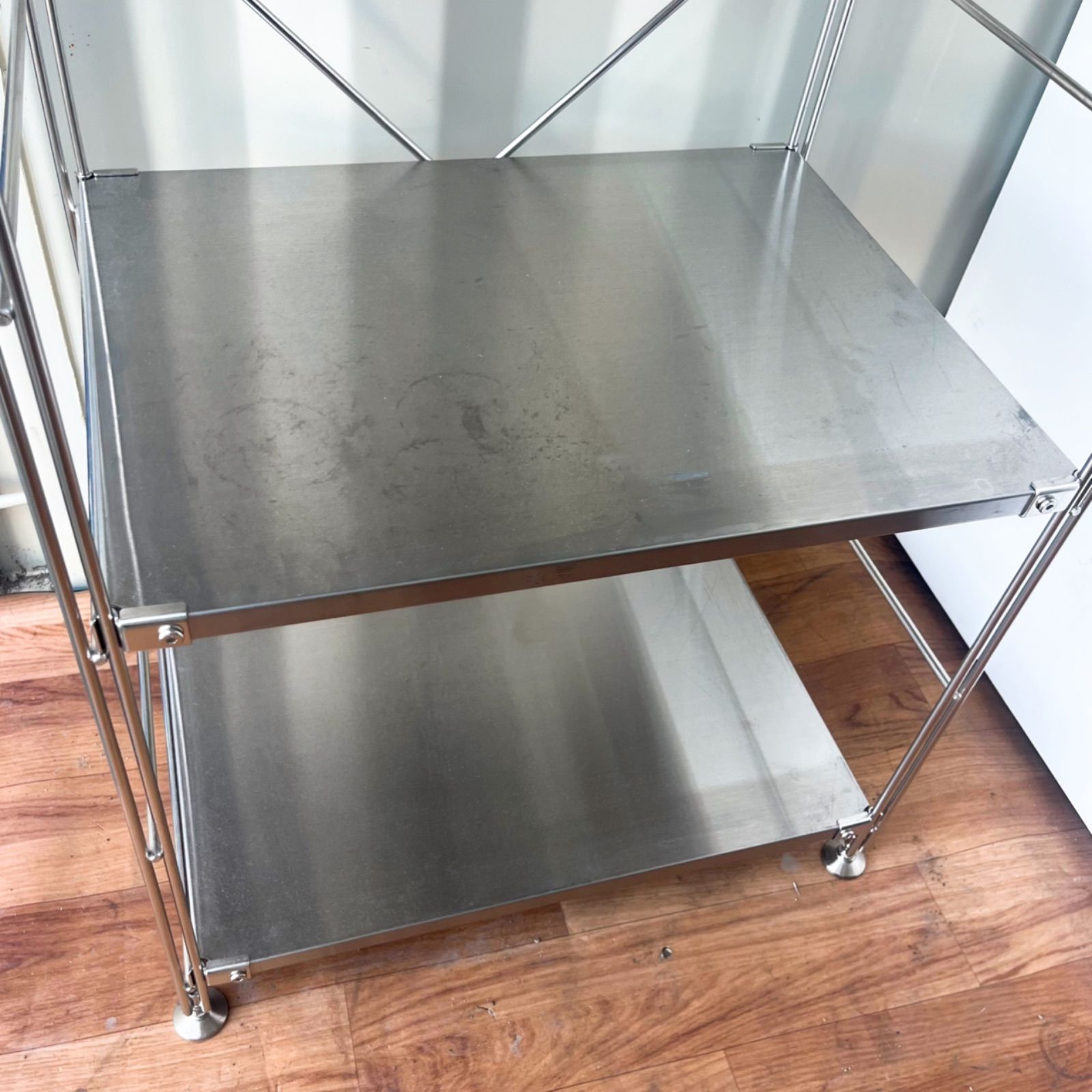 取付無料！無印良品 ステンレスユニットシェルフ中 4段オープンラック