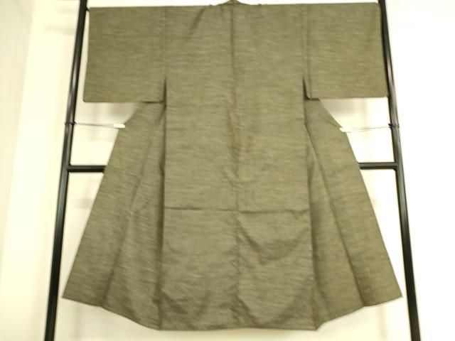 平和屋着物▽男性　紬　単衣　吉祥小絣　草木紬　反端付き　正絹　逸品　DAAS0334az 平和屋着物▽男性 紬 単衣 吉祥小絣 草木紬 反端付き