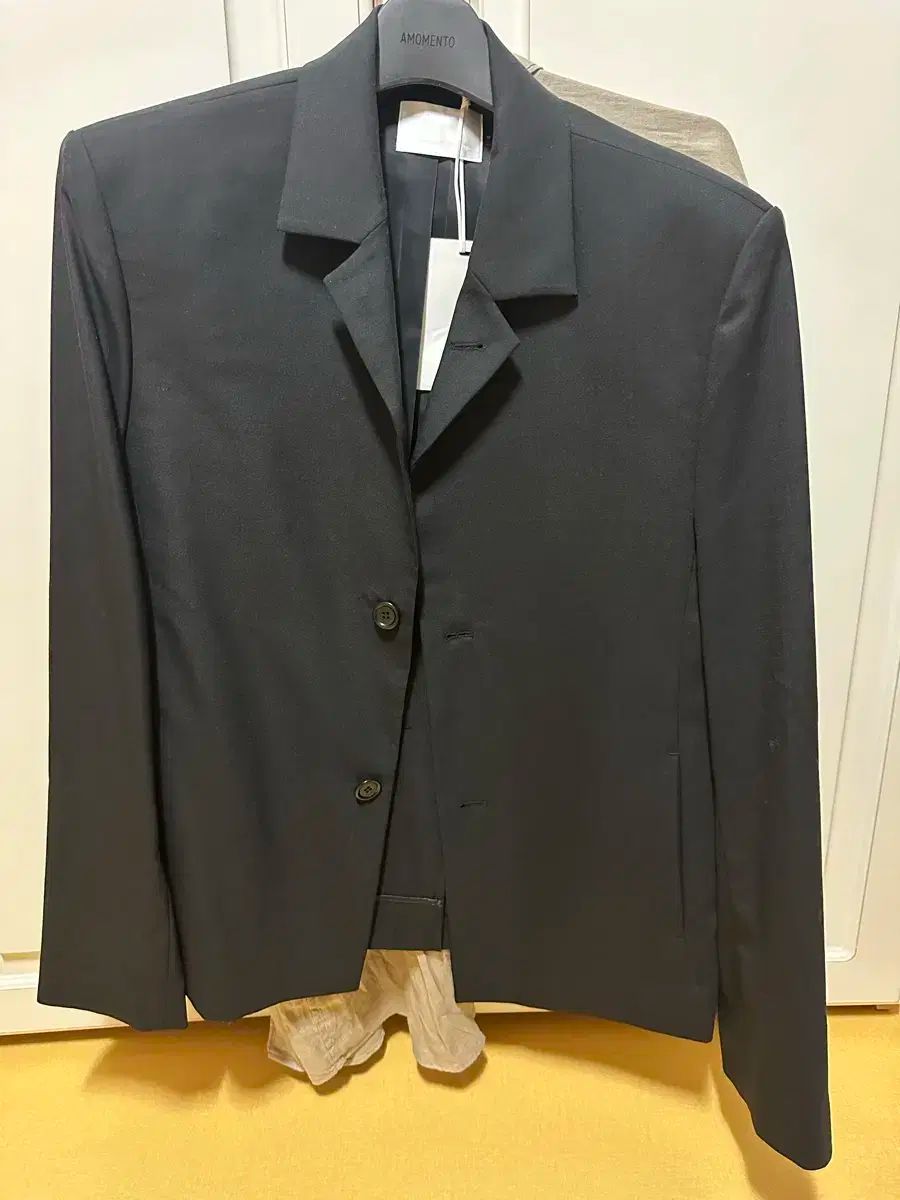 AMOMENTO オーバーサイズ ウールジャケット ブラックM