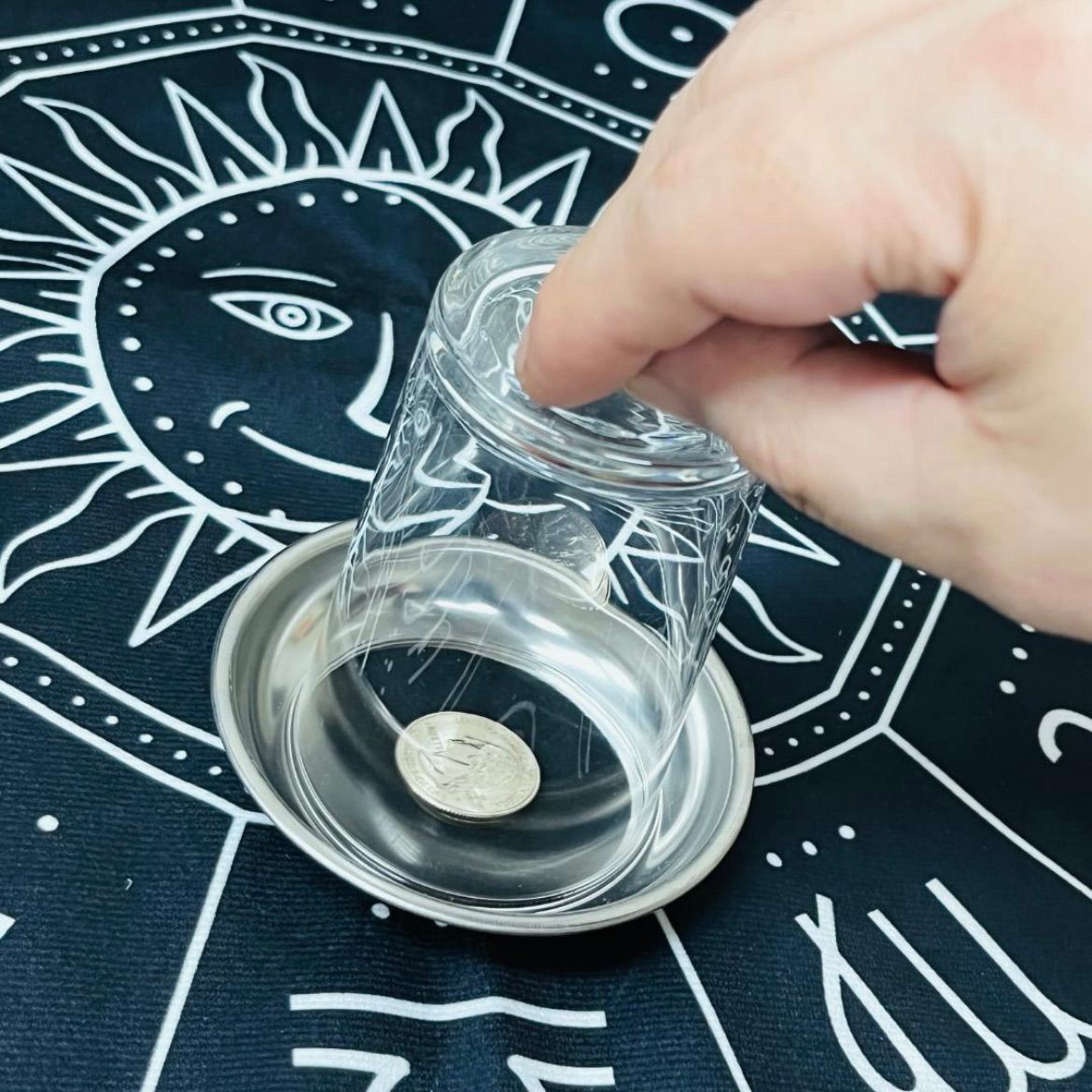 誰でも今すぐ出来る コイン貫通マジック グラス&トレイ セット 説明書付 手品