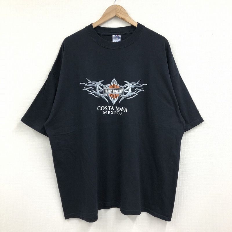 ハーレーダビッドソン HARLEY-DAVIDSON Tシャツ 半袖 両面プリント サイズ：メンズ 3XL ビッグサイズ ブラック【UR】