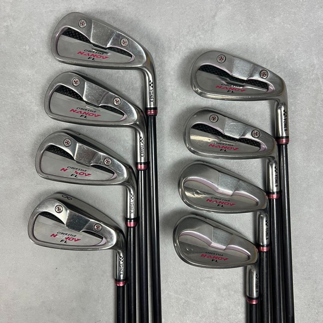 YONEX ヨネックス サイバースター NANOV FL レディースゴルフアイアン8本 右