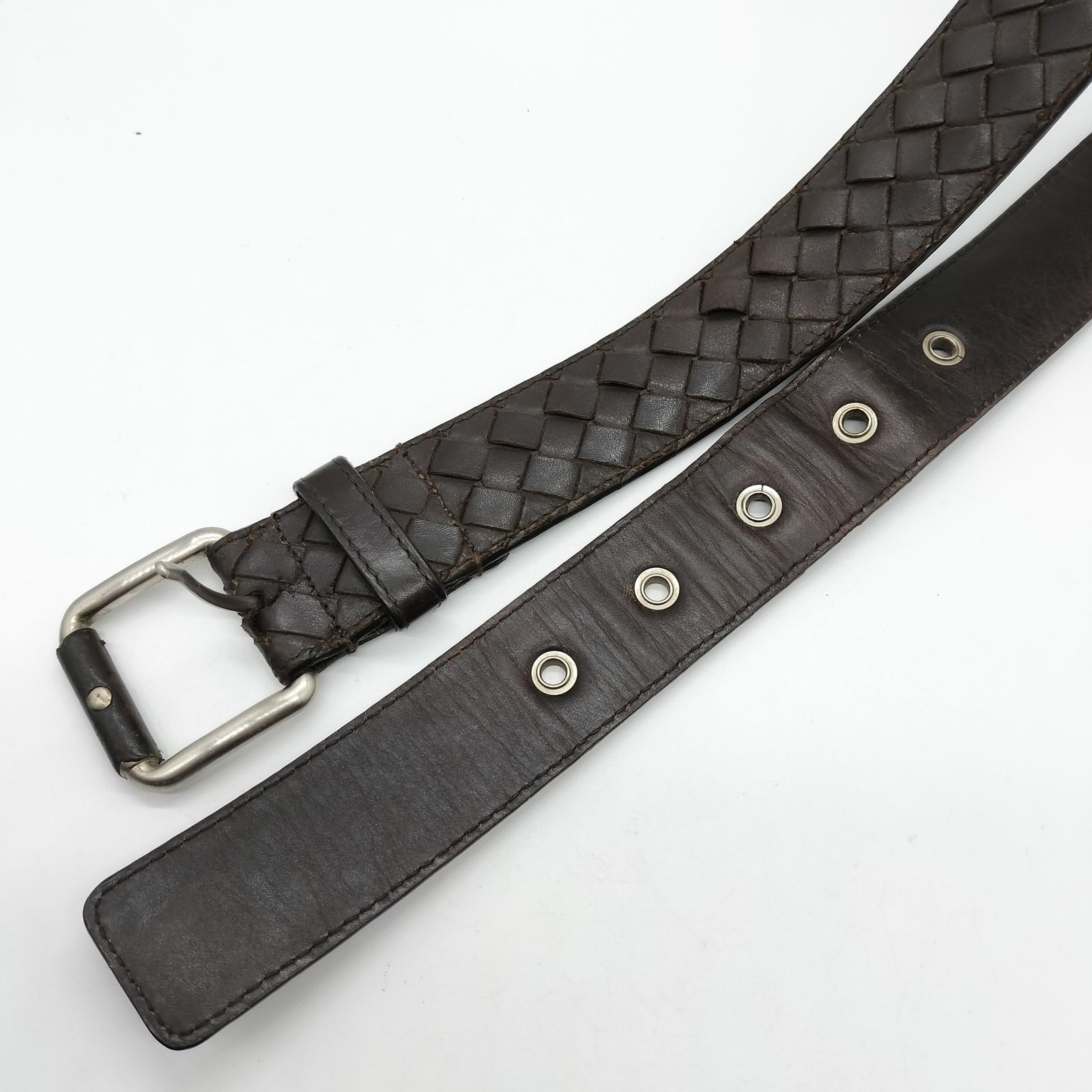 Bottega Veneta 編み込みレザーベルト ボッテガ・ヴェネタ レザーベルト 編み込みデザイン（Bottega